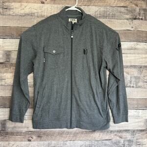 Linksoul Golf Jacket Mens Large Gray Full Zip Pockets Performance Outdoors